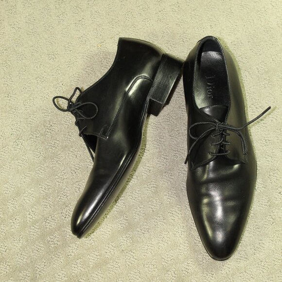 Dior Unisex Size 38  / Women's 7.5 Black Smooth Leather Lace Up Dress Shoe - Picture 1 of 9